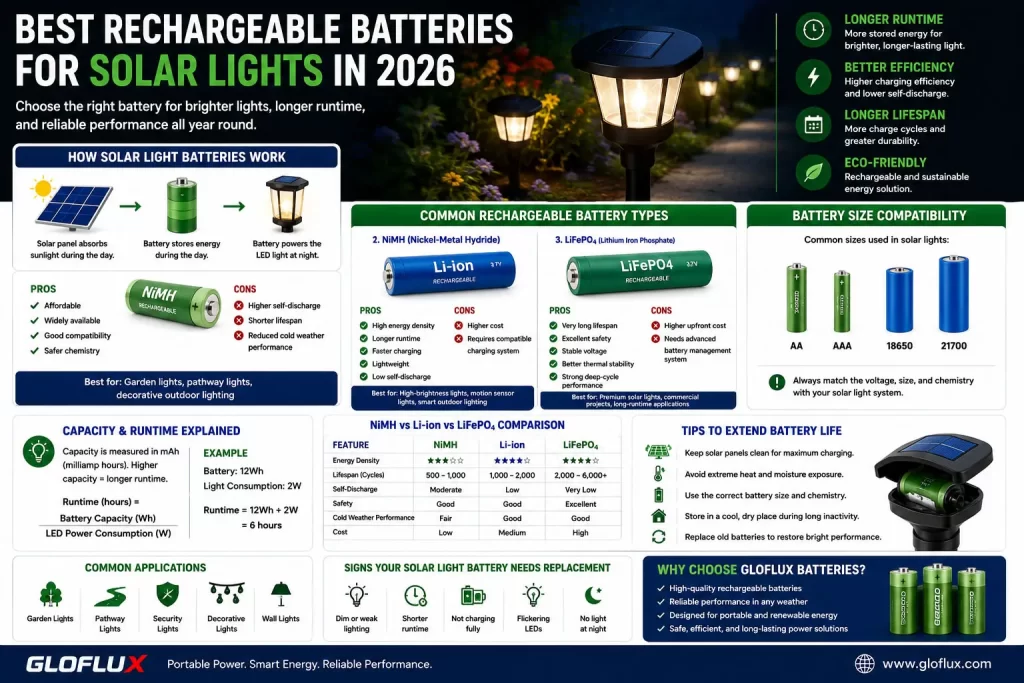 Rechargeable Batteries for Solar Lights