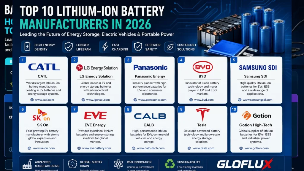 Top 10 Lithium-Ion Battery Manufacturers