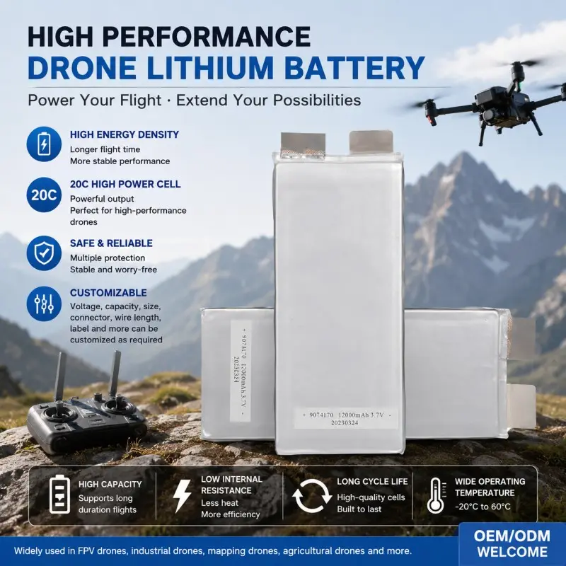 Rechargeable 9074170 LiPo battery for long-range FPV applications