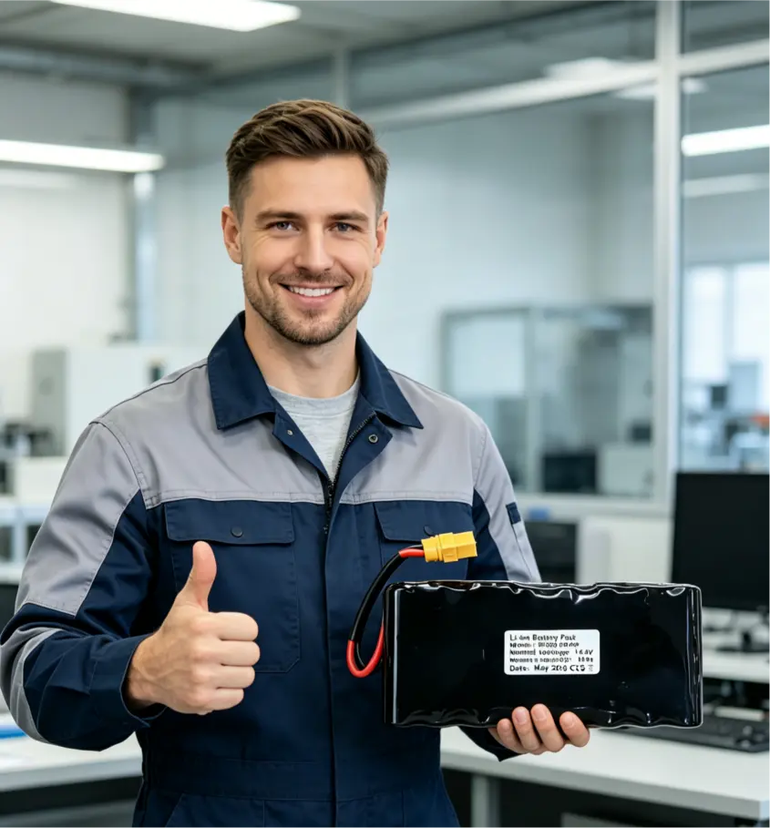 Compact high-capacity battery pack for warehouse robots and AGV systems