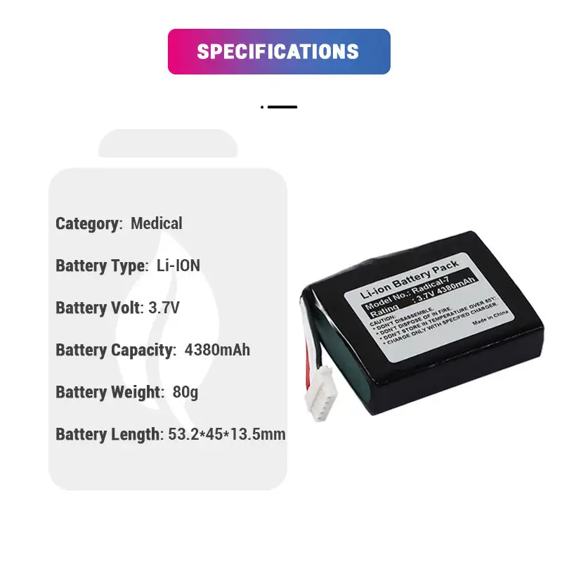 Replacement 23794 lithium-ion battery for compatible Radical-7 medical monitoring equipment