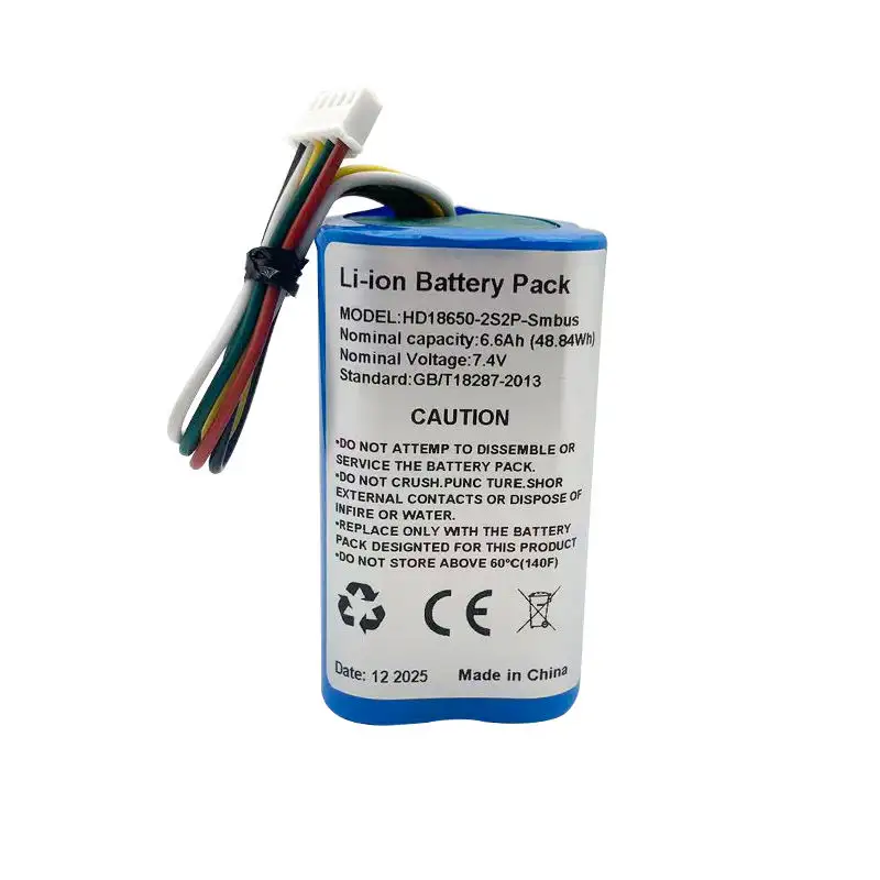 7.4V 6.6Ah 18650 Li-ion battery pack with BQ40Z50 SMBus I2C for oxygen concentrator