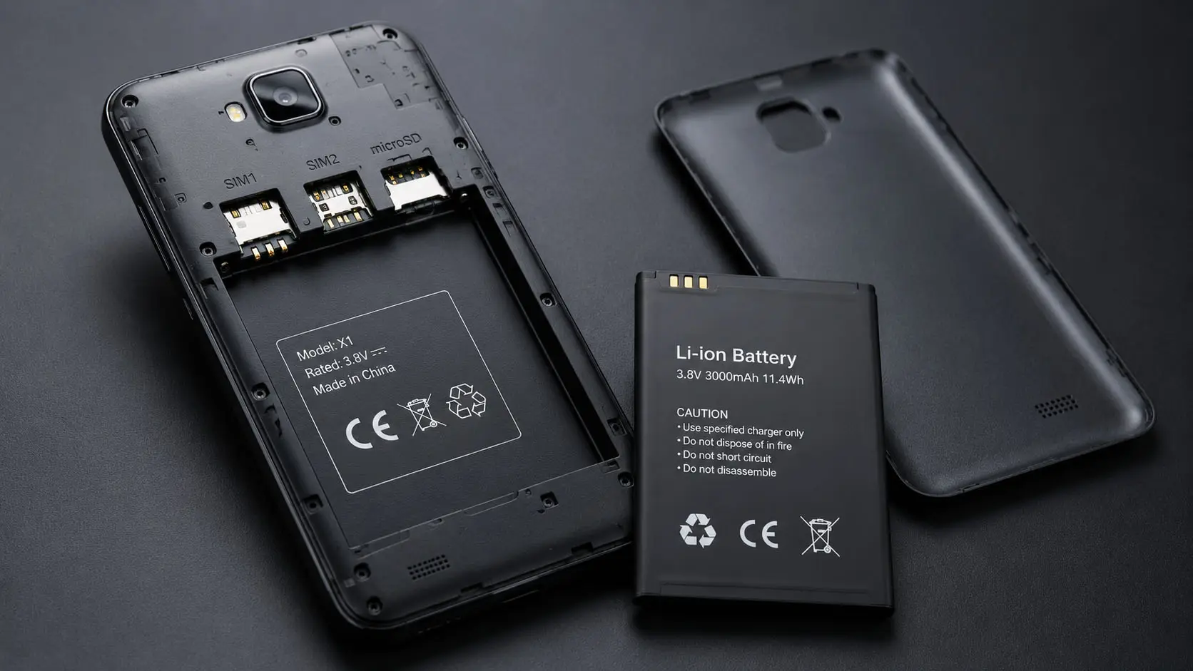 smartphone with removable battery